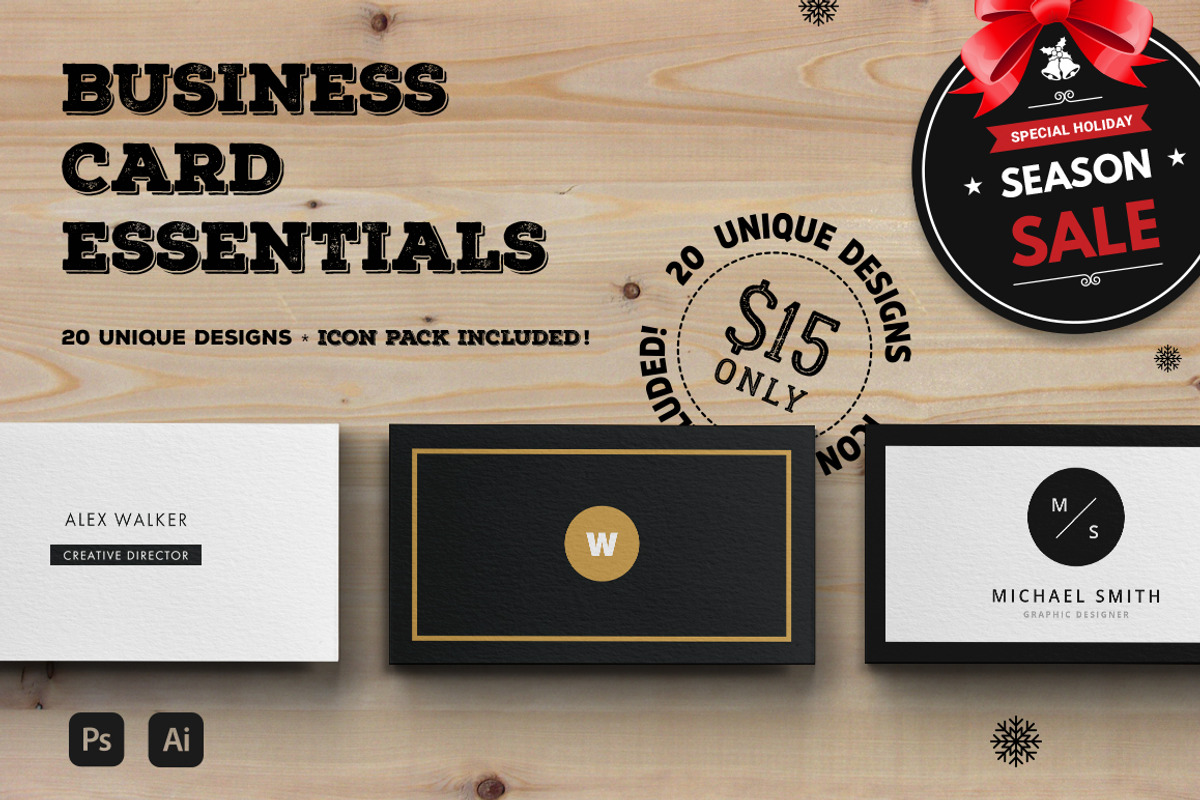 The Essential Business Card Bundle, a Business Card Template by 3Angle (Photo 1 of 3)