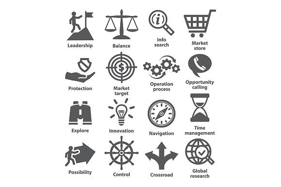 Business Management Icons. Pack 13.