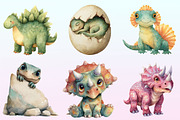 Watercolor Prehistoric Cute Dinosaur, a Graphic by CitraGraphics (Thumbnail 3 of 4)