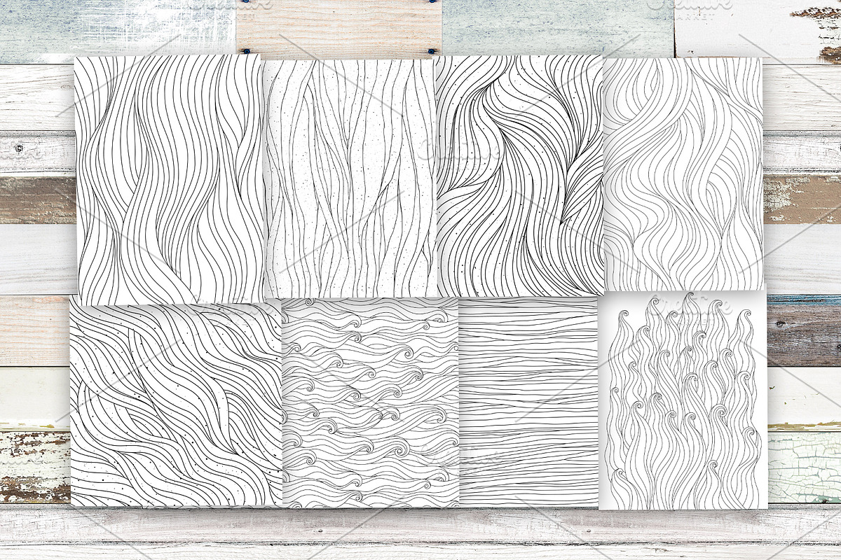 Waves (black and white), a Pattern Graphic by Marina Demidova (Photo 1 of 4)