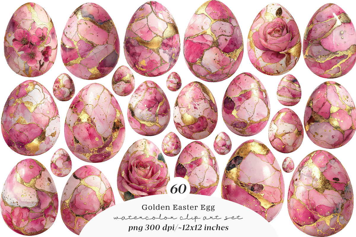 Golden easter egg clipart, an Illustration by SinaCreation (Photo 1 of 11)