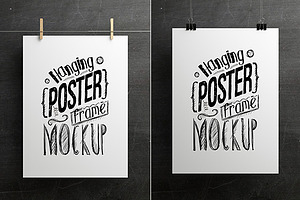 Hanging Poster Frame Mockup