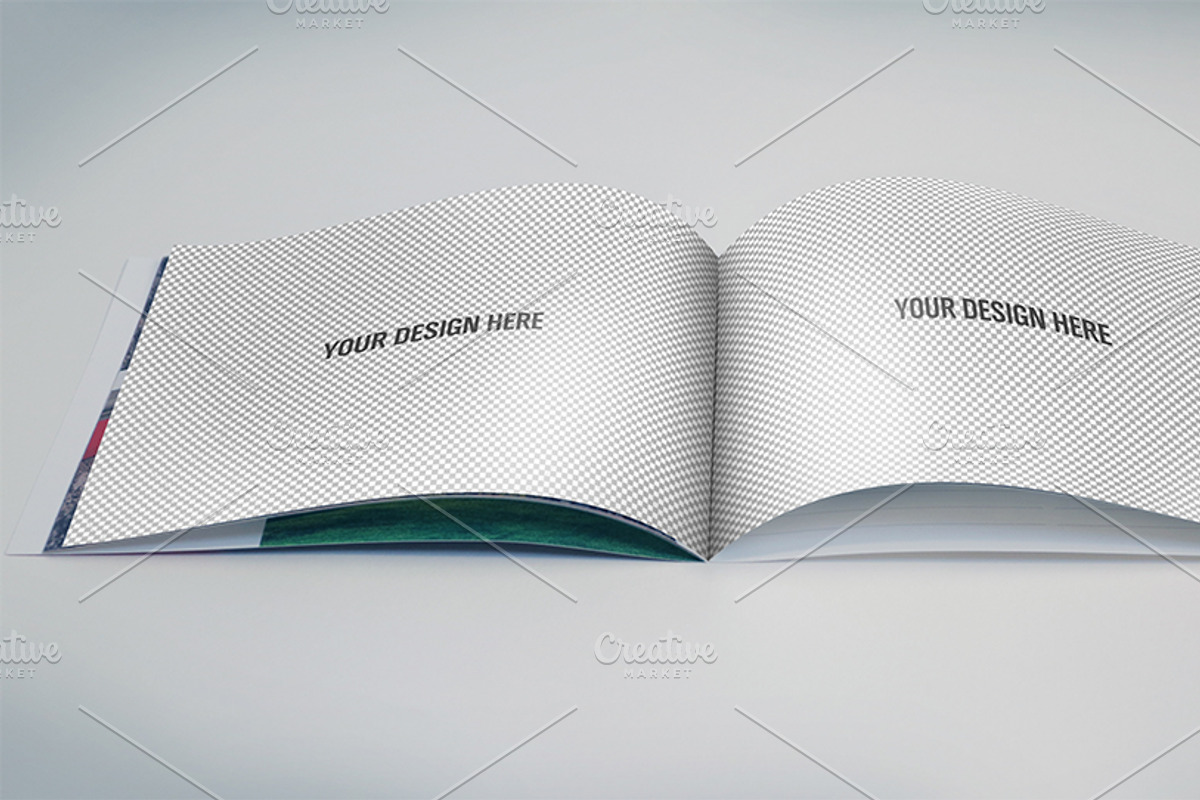 Wide Format Booklet PSD Mockups, a Print Template by Shop Mockpro