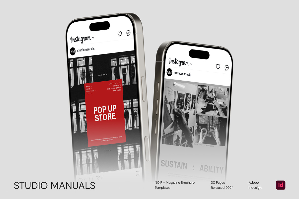 NOIR - Magazine Brochure Template, a Social Media Template by Studio Manuals (Photo 3 of 8)