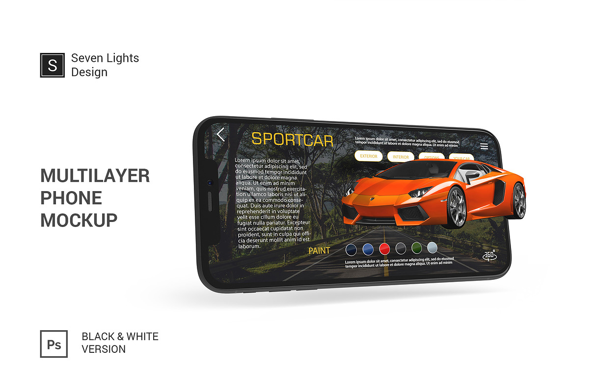 iPhone X Multilayer Mockup #5, an iPhone Mockup by Seven Lights (Photo 1 of 5)