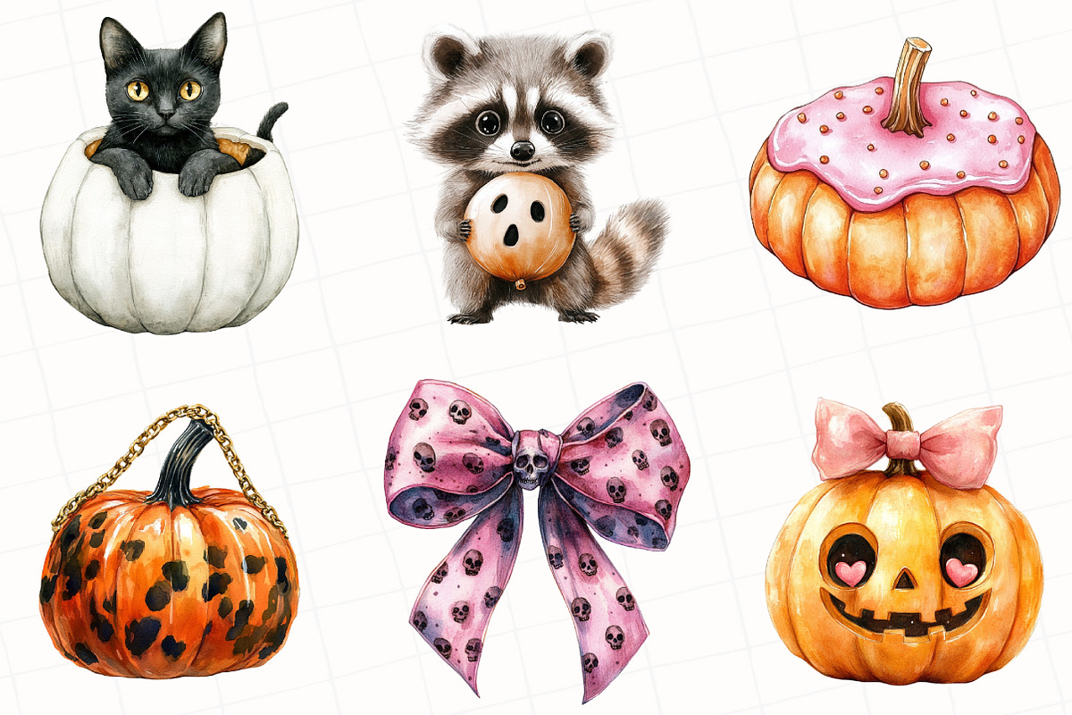 Cute Halloween Sublimation Clipart, an Illustration by OK Design (Photo 3 of 5)