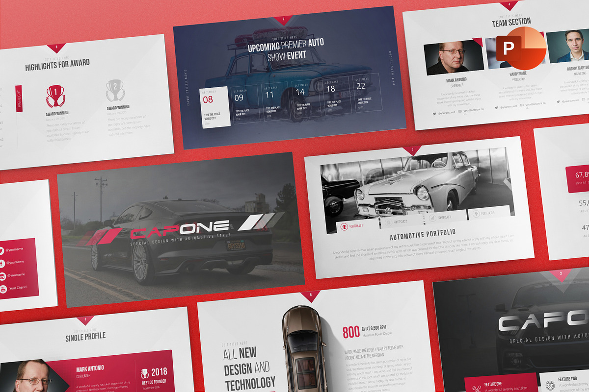 Automotive Powerpoint Template, a Presentation Template by PaperMoon (Photo 1 of 7)