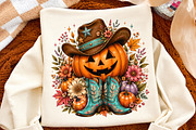 Cowboy Pumpkin PNG, Western Fall, a Seasonal Illustration by Libby Wishes (Thumbnail 2 of 3)