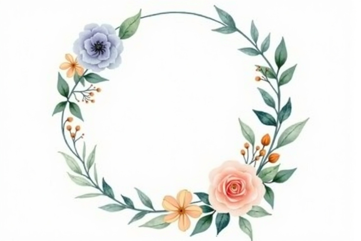 Elegant Watercolor Floral Wreaths, an Illustration by Creativeshirt (Photo 11 of 11)