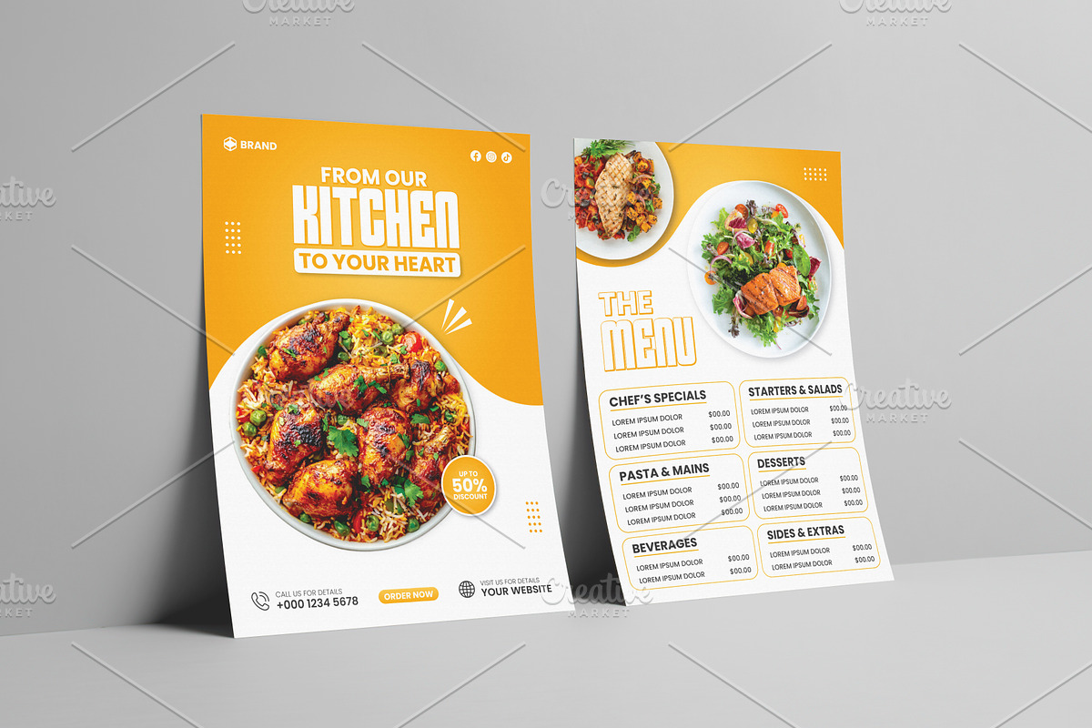 Modern A4 Food Menu Template, a Brochure Template by vectorlnk (Photo 2 of 6)