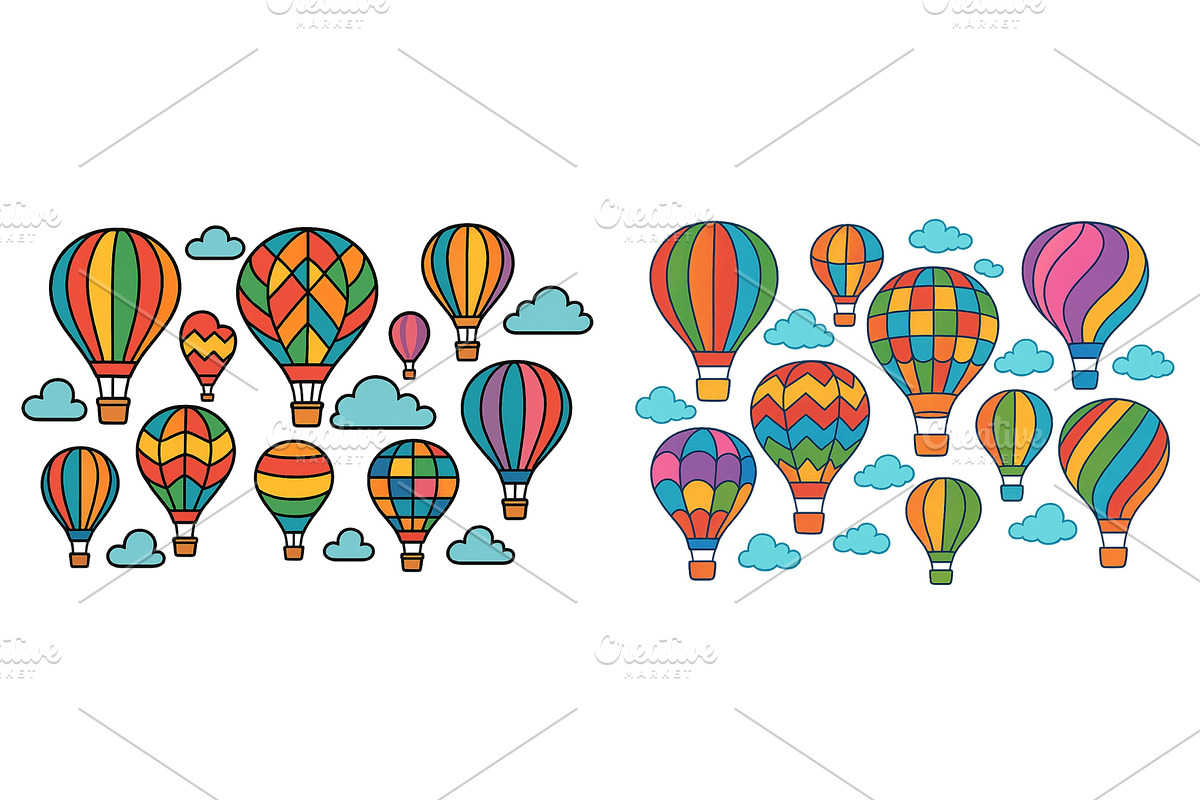 Colorful hot air balloons varying in, an Illustration by ZinetroN