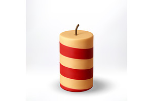 3D Striped christmas candle., an Object Illustration by Abscent