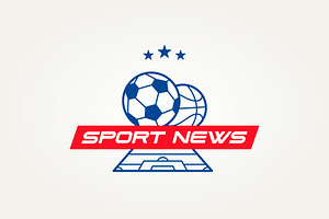 sports news and grass field logo, a Branding & Logo Template by Blazybone