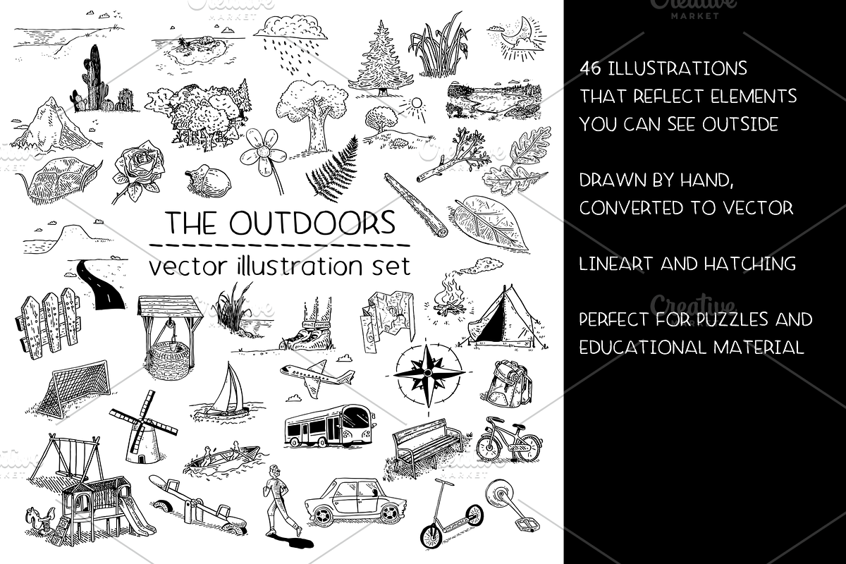 The outdoors - vector illustrations, an Education Illustration by Renée ...