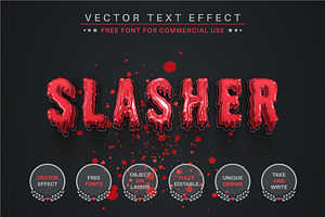 Splatter Blood Editable Text Effect