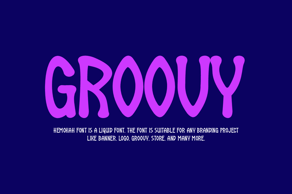 Hemokah - Liquid & Groovy Font, a Handwritten Font by Iqsiart Studio (Photo 3 of 7)