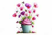 Whimsical spring cupcake Clipart, an Illustration by Designworld (Thumbnail 6 of 6)