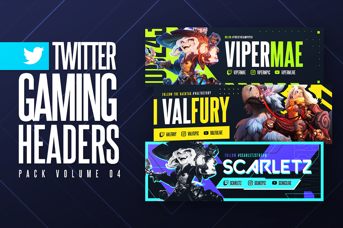 Gaming Twitter Headers Bundle, a Social Media Template by Odin_Design (Photo 6 of 10)