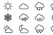 Outline Weather Icon Set, an Outline Icon by adenpinkstore (Thumbnail 1 of 9)