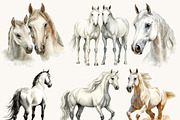 Watercolor Horses Clipart Bundle, an Animal Illustration by Design Scotch (Thumbnail 2 of 8)