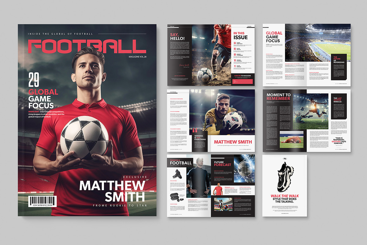 Soccer Football Sports Magazine, a Magazine Template by BrandPacks (Photo 1 of 5)