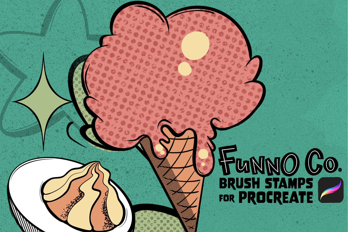 Retro Funky Kitschy Cute Hand Drawn, a Brush Add-On by Funno Co. (Photo 5 of 5)