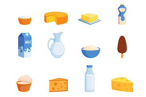 Cartoon milk products. Yogurt, a Food Illustration by Valerie Bodnar