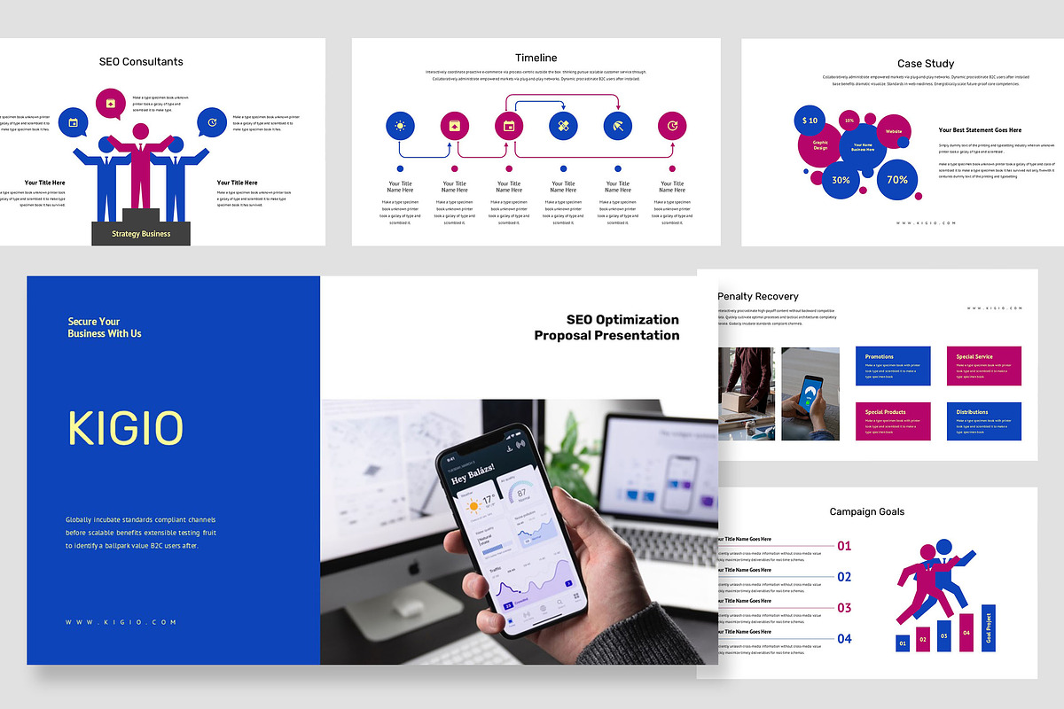 Kigio : SEO Proposal Google Slides, a Presentation Template by Punkl Camp (Photo 1 of 9)