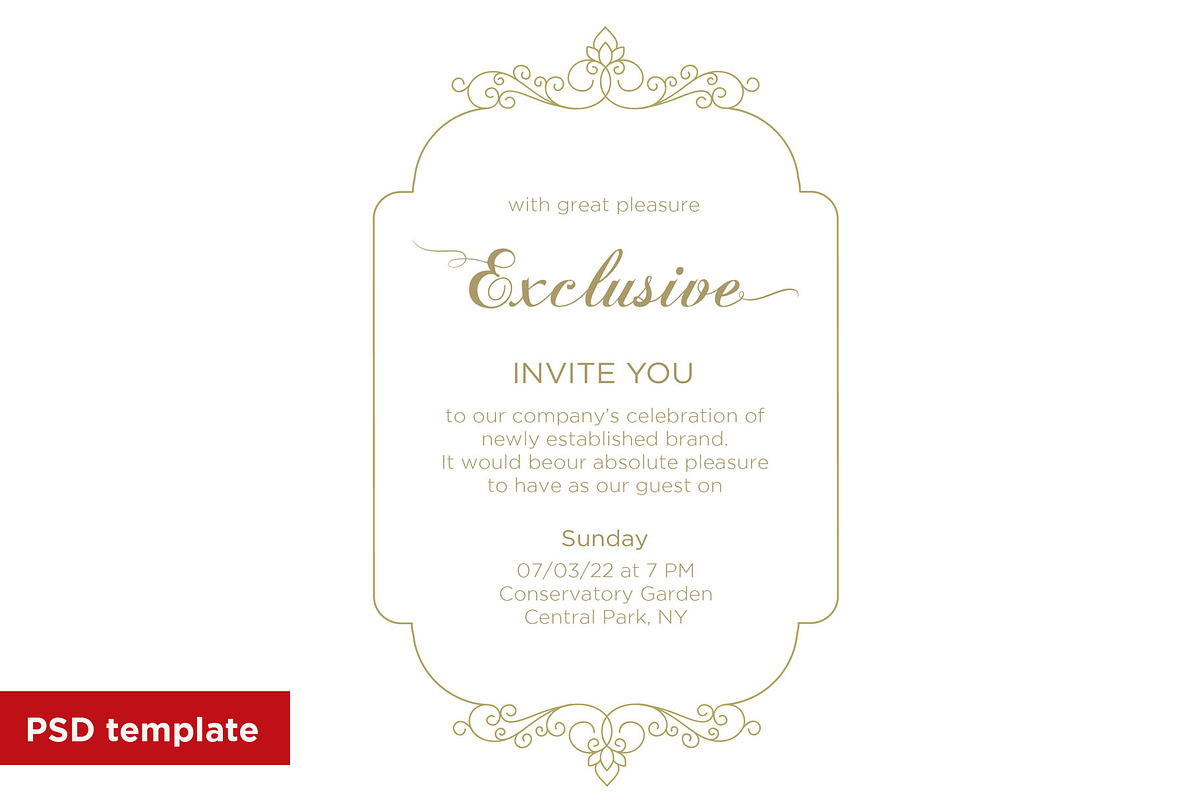 exclusive ornamental invitation, psd, a Templates & Theme by Bloom21Art (Photo 1 of 3)