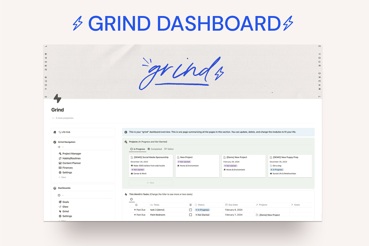 Notion Life Hub Template - Scribbles, a Templates & Theme by 89 Golden Blvd (Photo 7 of 7)