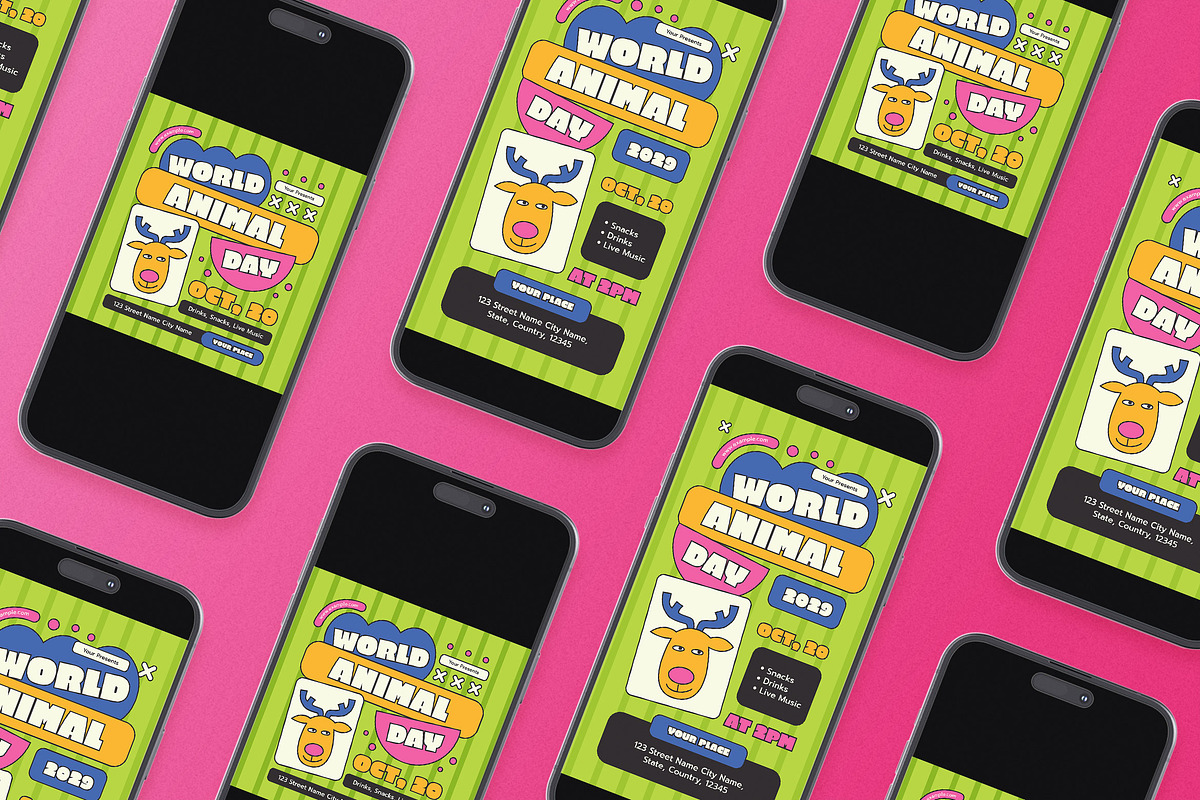 Green World Animal Day Flyer Set, a Flyer Template by Aiyari Graphic (Photo 2 of 3)