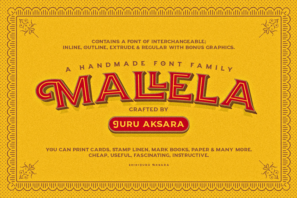 Mallela Typeface + BONUS, a Font by Juru Aksara (Photo 1 of 7)
