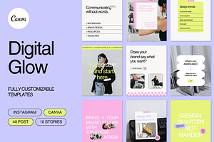 Digital Glow - Social Media Template, a Social Media Template by Mila Estudio