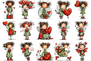 Whimsical Valentine's Fairy Clipart, an Illustration by OK Design (Thumbnail 3 of 6)