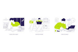 Preparing for exams isolated cartoon, an Education Illustration by Visual Generation