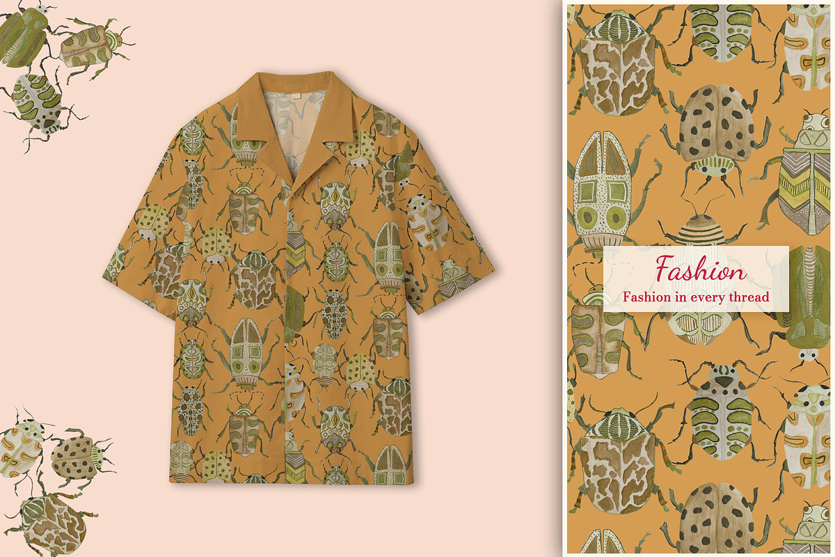 Beetle Meadow Prints & Patterns, a Pattern Graphic by GND ART STUDIO (Photo 5 of 8)