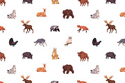 Wild forest animals set, patterns, an Animal Illustration by PaperTrident (Thumbnail 6 of 6)