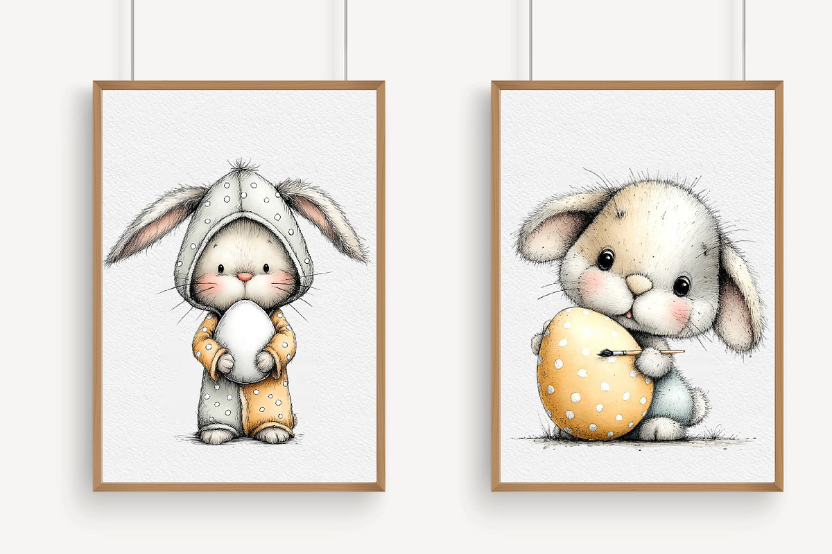 Cute Easter Bunny Clipart, an Illustration by Libby Wishes (Photo 6 of 9)