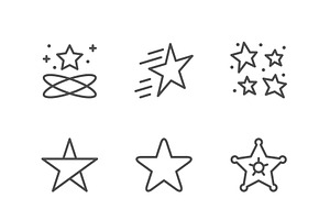 Set line icons of star, an Outline Icon by motorama