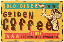 Golden coffee font, posters&designs