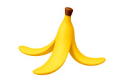 Banana peel 3d icon, an Object Illustration by Abscent (Thumbnail 2 of 3)