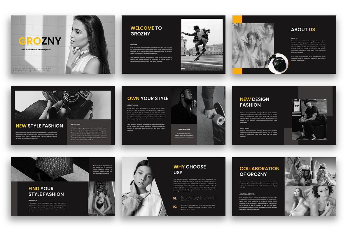 Grozny – Fashion PowerPoint Template, a Presentation Template by kreatifreya (Photo 3 of 5)