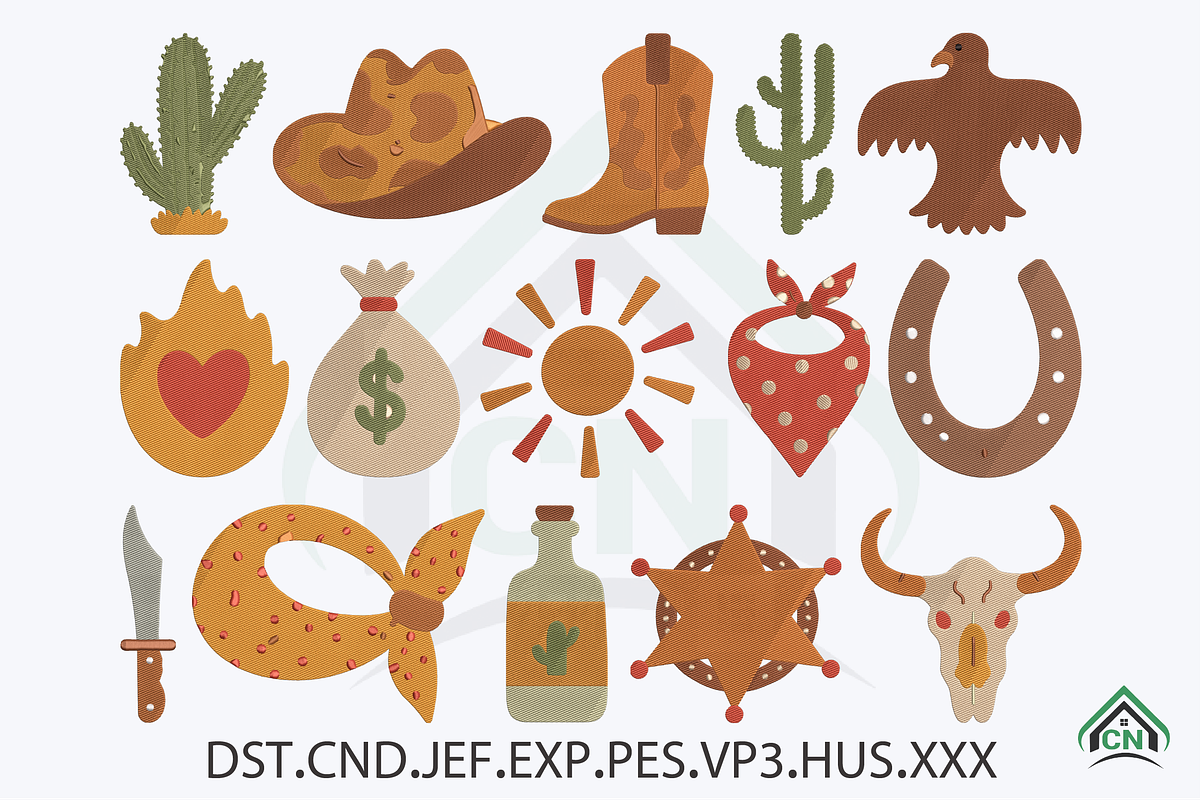 Western Cowboy Boho Embroidery, a Solid Icon by Craft Nest (Photo 1 of 6)