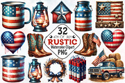 Rustic 4th of July Clipart, an Illustration by RobertsArt (Thumbnail 1 of 7)