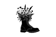 Floral Boot Silhouette Bundle, an Illustration by Gaye Art (Thumbnail 26 of 31)