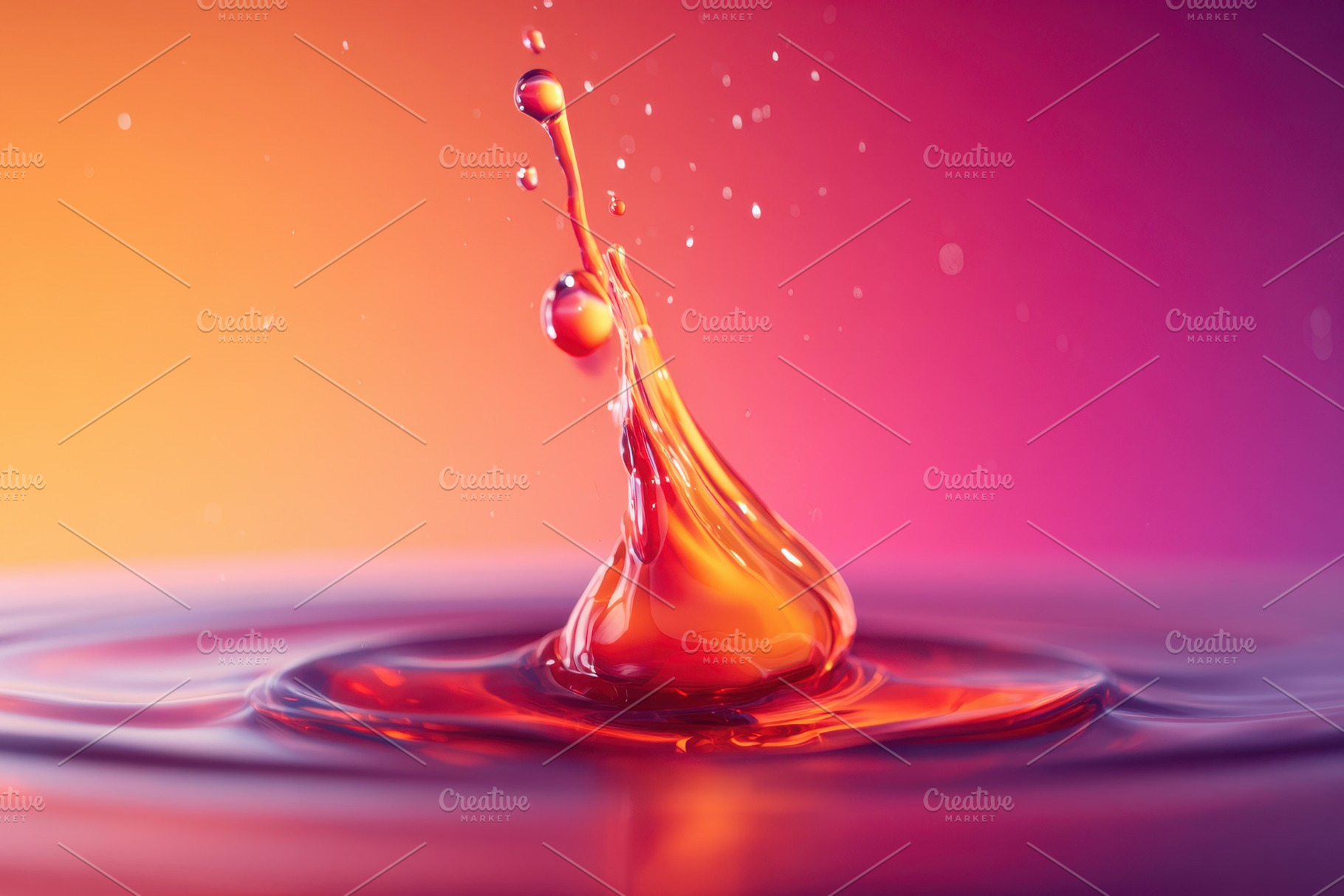 Orange liquid droplet splash, an Abstract Photo by AlyaAnd