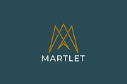Bird Martlet Letter M Logo Geometric, a Branding & Logo Template by Signatoro (Thumbnail 2 of 2)