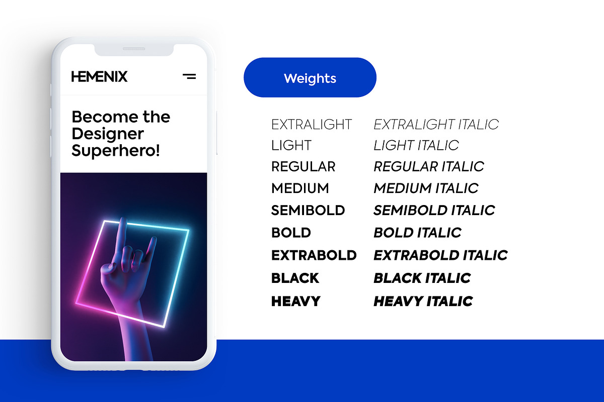 Hemenix - Powerful Energy Sans, a Sans Serif Font by Brand Mágus (Photo 3 of 9)