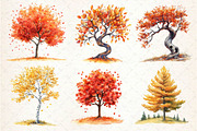 Watercolor Autumn Trees Clipart, an Illustration by Dream Creation (Thumbnail 4 of 6)