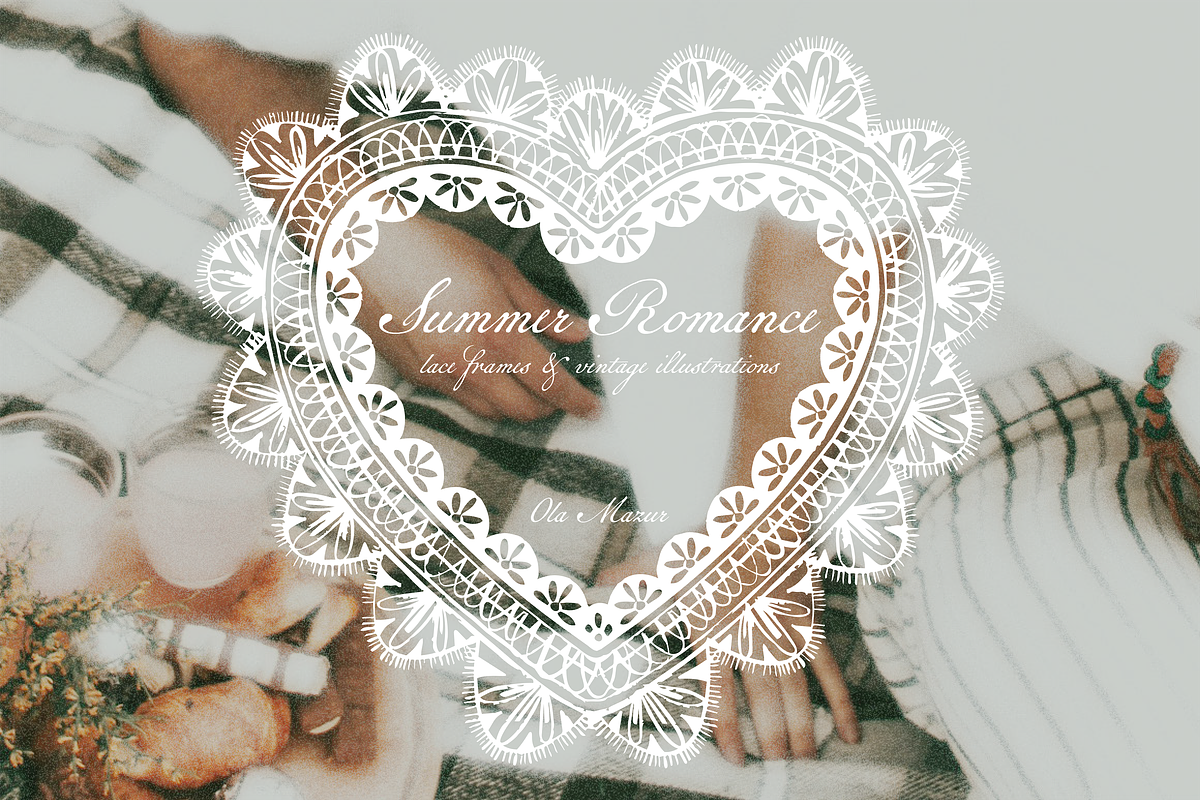Summer Romance | Lace Frames & Illu, an Object Graphic by Ola_Mazur (Photo 1 of 9)